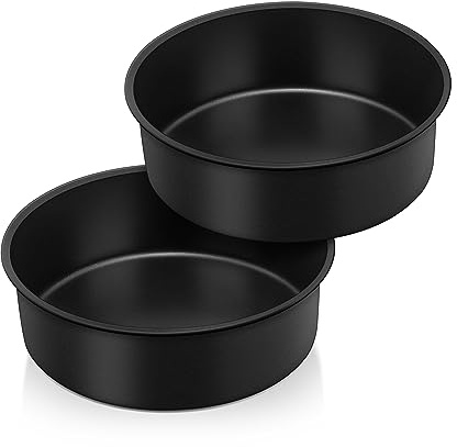 Herogo Lot de 2 moules à gâteau, ronds, en acier inoxydable, 16 cm, profondeur 5 cm, anti-adhésif, pour brownie, gâteaux, lasagnes, tartes, durables et sains, résistants et faciles à nettoyer