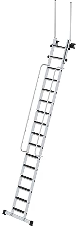 PROREGAL Geschossleiter | 16 Stufen | Leiter, Teleskopleiter, Trittleiter, Bockleiter, Sprossen-Doppelleiter