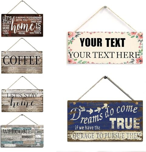 Hadefa Panneau en bois rustique personnalisé, 40,6 x 20,3 cm, décoration de ferme, mots et citations, à suspendre