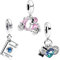 Doyafer 925 Sterling Silver Travel Series Charm Set Passport Camera Motorcycle Pendant suitable for women's bracelets Birthday gift 3-Piece/Package