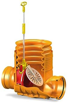 KARMAT Canal d'eaux usées DN400 avec clapet anti-retour DN160, évacuation DN160