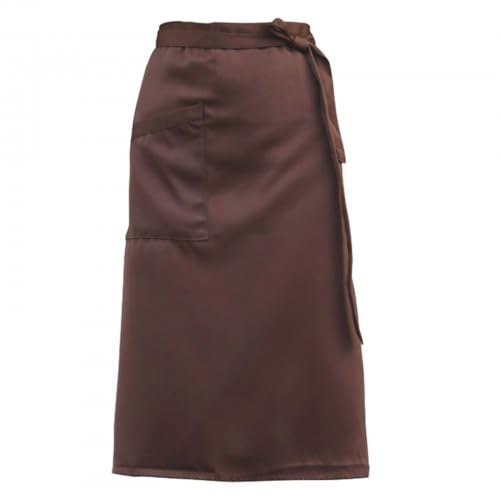 Vorbinder Schürze mit Tasche, Schürze Taille, Kurze Schürze, Kochschürze mit Tasche, Half Length Long Waist Apron, Arbeit Schürze für Männer Damen Herren Küche Restaurant Bistro Florist (Braun)