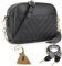 Wuciray Kleine Umhängetasche Damen Leder Crossbody Crossover Bag Klein mit Breiter Gurt Handtasche Kleine Umhängetaschen Damen Schwarz Crossbody Bag Damen Schwarz Leder Handtasche Damen Klein
