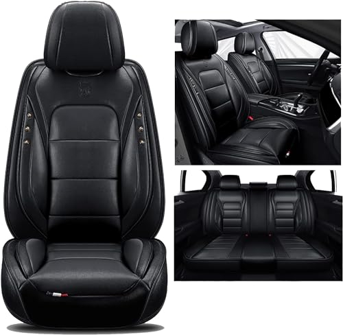 SitzbezüGesets FüR Nissan Micra (K13) Hatchback 2010-2017, Auto-SchonbezüGe Wasserdicht Sitzschoner Schonbezug Leder Anti-Rutsch Sitzheizung