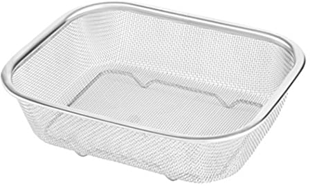 Cesta Coladora Rectangular - Colador De Malla Fina Cuencos Para Lavar Arroz - Cesta Coladora De Frutas Y Verduras Herramientas De Cocina - Cesta Cuadrada De Acero Inoxidable Para Freír Para Cocina