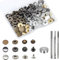 24 Sets Druckknöpfe Set, BetterJonny Messing Druckknöpfe Φ15mm Kupfer Druckknöpfe Metall Bronze Kleidung Druckknöpfe mit Fixierwerkzeug Kit für Leder Jeans Jacke Brieftasche Handtasche, 3 Farben