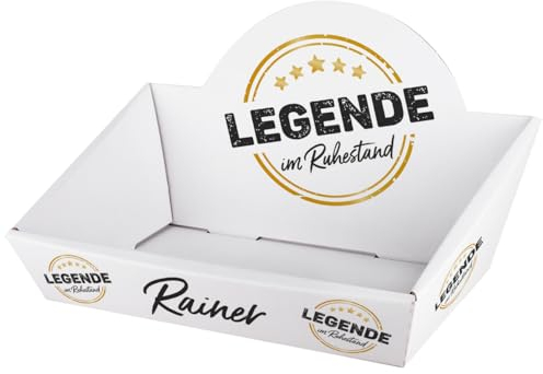 Herz & Heim® Personalisierter Geschenkkorb zum selbst Befüllen (Rente - Legende, 42,5 cm x 24 cm x 28 cm (B/H/T))