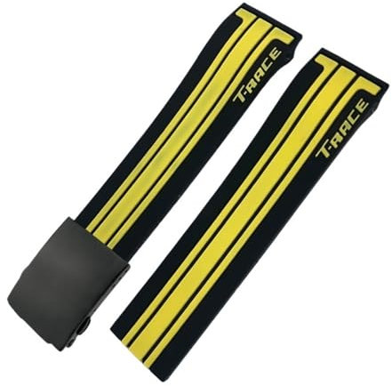 EPANO Naturkautschuk-Armband Fit für Tissot T048.417/T048.427 T-Race T048 Weiche Sport Silikon Uhrenarmband Faltschließe, 21 mm, Achat
