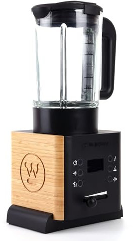 Westinghouse Bambus Standmixer, 1.75 Liter Glasbehälter, Variable Geschwindigkeiten, Puls-Funktion, 6 flügliges Spezialmesser, Deckel mit Einfüllöffnung, Rutschfeste Füße, 1000 Watt