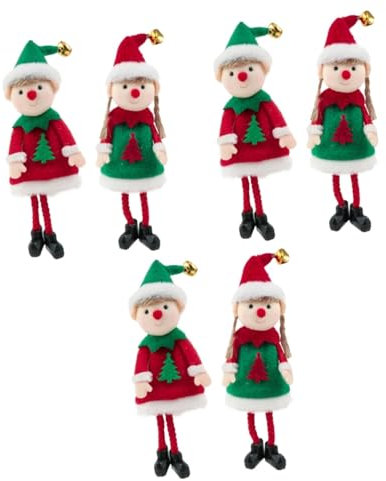 Ciieeo 6stücke Weihnachtswichtel Für Christbaum Süße Deko Für Weihnachten Langlebiges Material Kompakte Für Festliche Dekoration