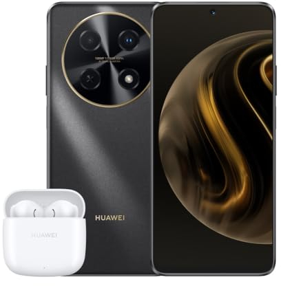 HUAWEI nova 12i Smartphone, 108 MP High-Res Fotografie, 40 W Supercharge, 5.000 mAh Akku, 6,7″ AOD-Display, 8GB+128GB, EMUI 14, LTE, 6 Monate erweiterte Herstellergarantie, Schwarz + FreeBuds SE 2