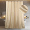 Popkozzi Duschvorhang Champagner Gold Textil Badezimmer Vorhang: Beige Crème Glitzer Funkeln Bling Stoff Waschbar Wasserabweisend Badevorhang - Luxus Fancy Metallisch Shower Curtain - 200x183 cm