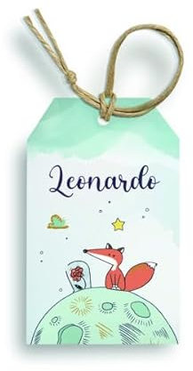 FERDINANDO FAMA' Bigliettino Bomboniera Tag 50 Pezzi Compleanno Personalizzato (Piccolo Principe)