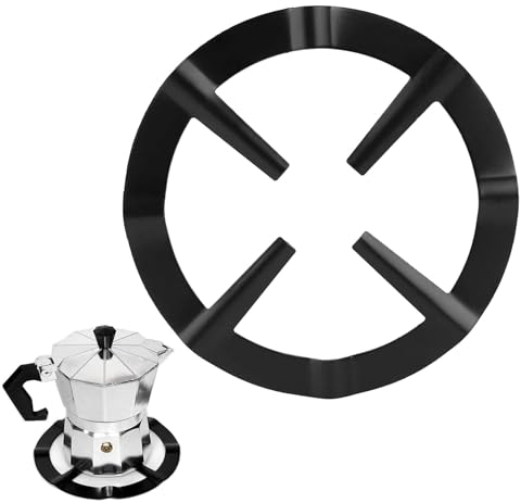 Cast Iron Universal Mocha Pot Stand Gas Ring Reducer for Coffee Pot Pan, Gas Hob Essential, Espresso Machine Saucepan Moka Pot Frying Pan Tea Kettle Butter Warmer Turkey Warmer Omelet Pan Stovetop Cof