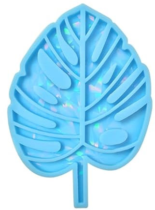 Silikonformen Epoxidharz, Holographic-Coaster Molds for Resin Casting Silicone Cup Mat Mold Palm-Leaf Shape Epoxy Molds DIY Artwork Ornament