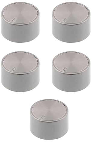 Aeg Rex Zanussi Zoppas - Manopola colore argento inox 8073833017 per cucina piano cottura 4 e 5 fuochi - M4486/OR (5 pezzi)