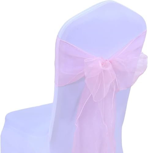 CNFQ Lot de 50 Noeuds De Chaise Organza Baptême Fête Déco Mariage (Rose)