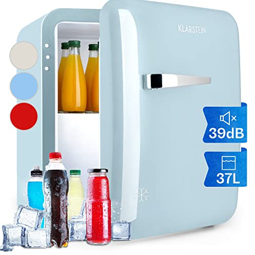 Klarstein Mini Frigo et Congelateur de Chambre de 32L, Snacks, Boissons, Petit Frigo Top Silencieux, Mini Bar, Petit Réfrigérateur Camping, Mini Frigo Cosmetique, Refrigerateur avec Étagères Réglables