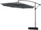 XEMQENER 3M Garden Parasol with Base Included, Large Cantilever Parasol with 60L Base Waterproof, Outdoor Banana Parasol for Beach, Patio, Poolside, Camping, UPF 50+, 300x300x260 cm, Dark Grey