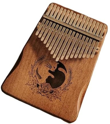 Kalimba Instrument 17 Tasten Kalimba Mahagoni Daumenklavier Mbira Korpus Musikinstrument Mit Stimmhammer Lernbuch(Style 6)