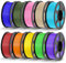 JAYO PLA Filament 1.75mm 1.1kg*10 Mehrfarbiger Anzug, Nackte Wunde 3D Drucker Filament, Maßgenauigkeit +/- 0.02mm, für die meisten FDM 3D-Drucker