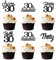 Sotpot 30 Pack 30th Birthday Cupcake Toppers Hello 30 Cheers to 30 Years Cupcake Picks for 30th Birthday Anniversary Party Cake Decorations Black Glitter