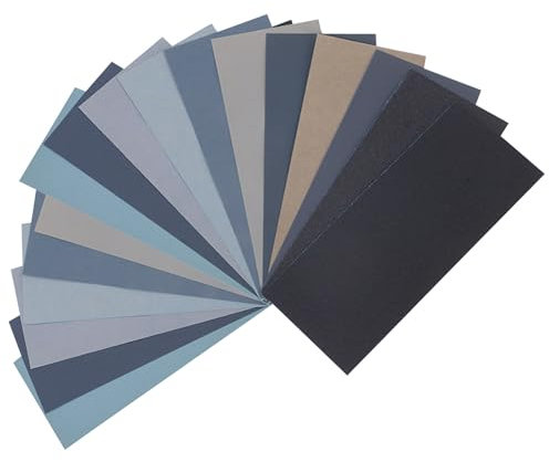 17 Pcs Ultra Fine Sheet Wet Dry Sandpaper, 23 x 9 cm, 120 To 10000 Assorted Grit Wet&Dry Sandpaper, Wet and Dry Assorted Sanding Sheets, for Automotive Sanding High grit Sandpapers