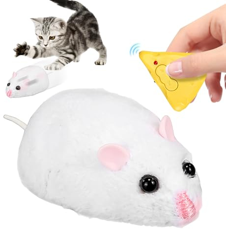 Moreeulsi Interaktives Spielzeug für Mäuse und Katzen, ferngesteuert, interaktives Spielzeug, für kleine, mittelgroße und große Rassen, Jagdbegleiter für Hof, Wohnzimmer, Hinterhof