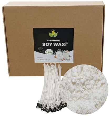 Ossidde Premium Sojawachs - 1kg natürliches Öko-Soja-Wachs-Flocken - Kerzenwachs zum Gießen - Sojawachs Kerzen - Wachs Kerzen - Kerzenwachs Granulat - Soy Candle Wax