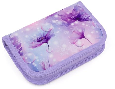 TOPGAL Penn - Federmäppchen für Mädchen/Kinder mit Zwei Klappen, gepolstert, mit Stundenplan und Gummischlaufen. (Penn 24050)