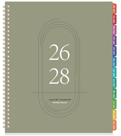 2027-2029 Månatlig planeringskalender - 3-årsplanerare 2027-2029, jan 2027–december 2029, 8,5 tum x 11 tum, 36 månadskalender med färgglada flikar, innerfickor för användning i hemmet, skolan eller på