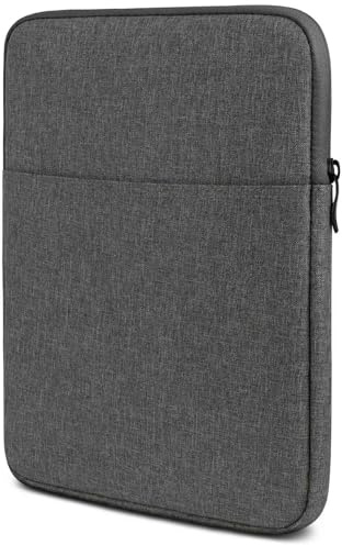 moex Tablet Hülle für TABWEE T90 Tasche mit Reißverschluss und Fach für Zubehör, Nylon Stoff Sleeve weich Gepolstert, Schutzhülle Minimalistisch Dash Case, Dunkelgrau