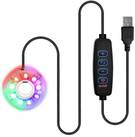 Suction Cup Aquarium LED Submersible Light, Waterproof 3W USB Charging Fish Tank Light with External Control for Fish Tanks