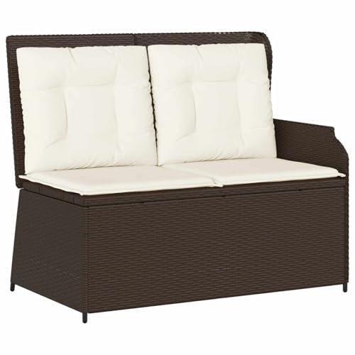vidaXL Gartenbank und Ruhesessel – modernes Sitzmöbel für Terrasse und Patio. Verstellbar, UV-beständig, aus Poly-Rattan, manuell und wetterfest.