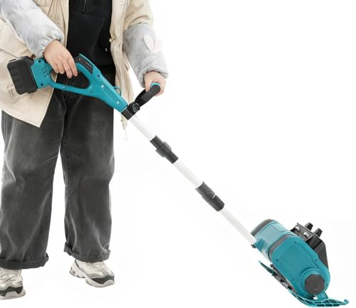 Elektrische Schneeschaufel 500W Bürstenloser Motor Akku Schneefräse 28cm Räumbreite mit 2X 1500mAh Akkus & Teleskopstange Leistungsstarke Schneefräse für schnelles Räumen bis 8m Wurfweite