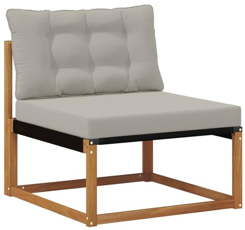 vidaXL Outdoor Mittelsofa Massivholz Akazie Natur, Balkonmöbel, moderner Outdoor-Stil, langlebiges Akazienholz-Loungeset für chillige Gartenmomente