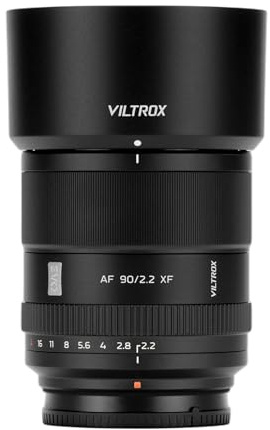 VILTROX 90mm F2.2 XF, AF 90mm f2.2 EVO Objetivo para Montura Fuji X | APS-C Objetivo Teleobjetivo Prime para Retratos Compatible con Fujifilm X-M5 X-E5 X-S20 X-T5 X-T30 II X-T50 X-H2 S X-T4