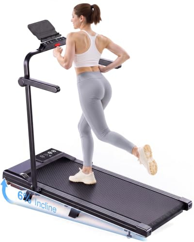 4 in 1 Walking Pad mit Steigung 6% Superun, 12km/h und 16km/h Laufband für Zuhause Klappbar mit APP und Fernbedienung, Max 136kg Laufband Schreibtisch mit Multi-Runner-Rennen und Training Courses