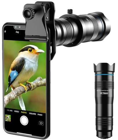 Evil Eye HD Handyobjektiv 28X Teleobjektiv für iPhone Samsung, Huawei, Xiaomi Android Smartphone, Monokular Teleskop