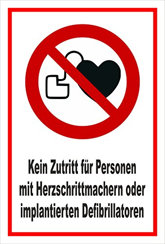 Melis-Folienwerkstatt Schild - Herzschrittmacher - 30x20cm - 3mm Hartschaum – S00355-019-B 20 VAR