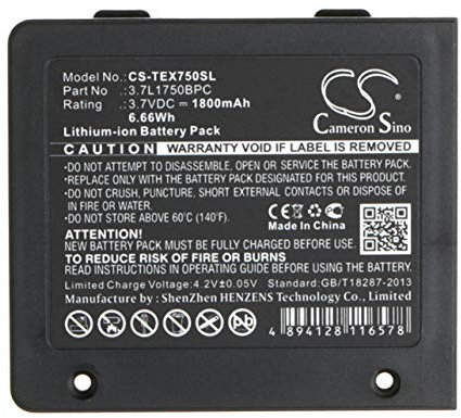 CS-TEX750SL Notebook battery 1800mAh compatible with [Texas Instruments] TI-Nspire Navigator Wireless Cradle WiFi, TI-Planet replaces 3.7L1750BPC