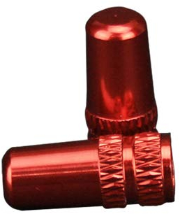 Fahrrad Ventilkappe SV DV 2er Set Aluminium Rennradventil (Rot)