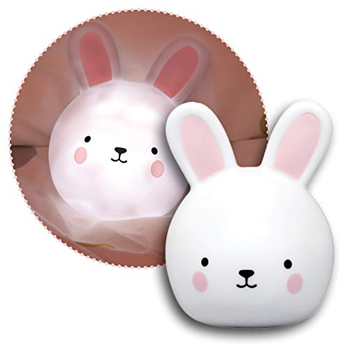 Reer lumilu Touch Light Bunny, 2in1 süßes Hasen-Nachtlicht und Wandlicht, tolles Taufgeschenk, Geburtstags-Geschenk für Jungen und Mädchen 52200 weiß