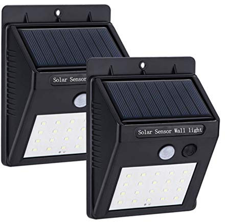 Solar Lights Outdoor, Solar Security Lights, Outdoor Lights 20 Bright LED Smart Motion Sensor, Garden Lights, Waterproof Solar Light, Solar Powered, Outside Lights (2 Pack) Solar Lights Outdoor Garden