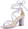 Allegra K - Sandali da donna con lacci e tacco spesso, Viola (Viola chiaro), 40 EU