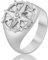 Akitsune Guidance Ring | Kompass Karte Nord Nautisch Ring Herren Edelstahl Designer Antik-Silber - US 10