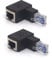 HTGuoji - 2 Stück RJ45 Ethernet Adapter 90 Grad gewinkelt RJ45 8P8C Stecker auf Buchse Cat5e Cat6 (hoch)