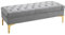 HOMCOM Banc Banquette capitonnée Bout de lit Style Classique Chic dim. 118L x 45l x 42H cm piètement métal doré Velours Gris Clair