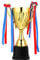 NUOBESTY Gold Award Trophy Cups, Golden Metal Trophies Cup with Ribbon for Competitions School Rewards Game Prize Party Decoration