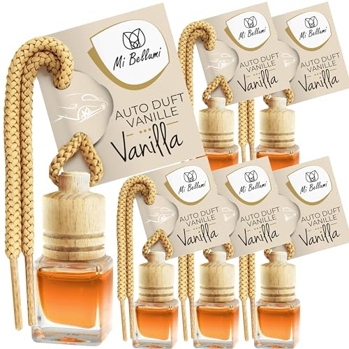 Mi Bellumi Auto Duft Vanille Set - Karamell, Holz, Vanille - Vanille duft auto Set - Auto Parfüm Vanille Duft - Car Scents Vanille - Lufterfrischer Auto Vanille - Autoduft Vanile Auto Parfümöl